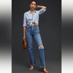 GOOD AMERICAN GOOD BOY JEANS WORN ONCE SZ 28